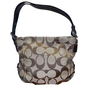 Coach 24CM Signature Duffle Khaki Mahogany Leather Shoulder Bag F15067‎ NWT READ